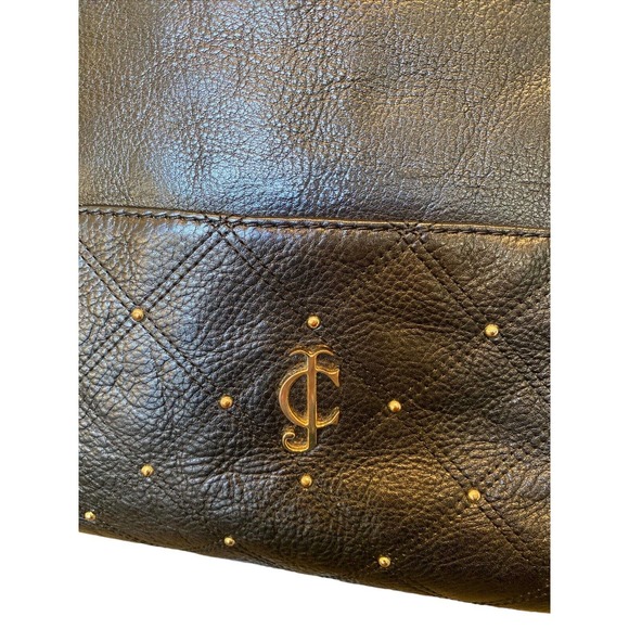 JUICY COUTURE Black Leather Hand Bag XL shopper - Chain Link Strap - Excellent! - Picture 4 of 11